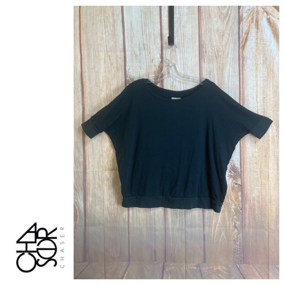 ➡️Chaser Black Batwing Scoop Neck Shirt Size Small